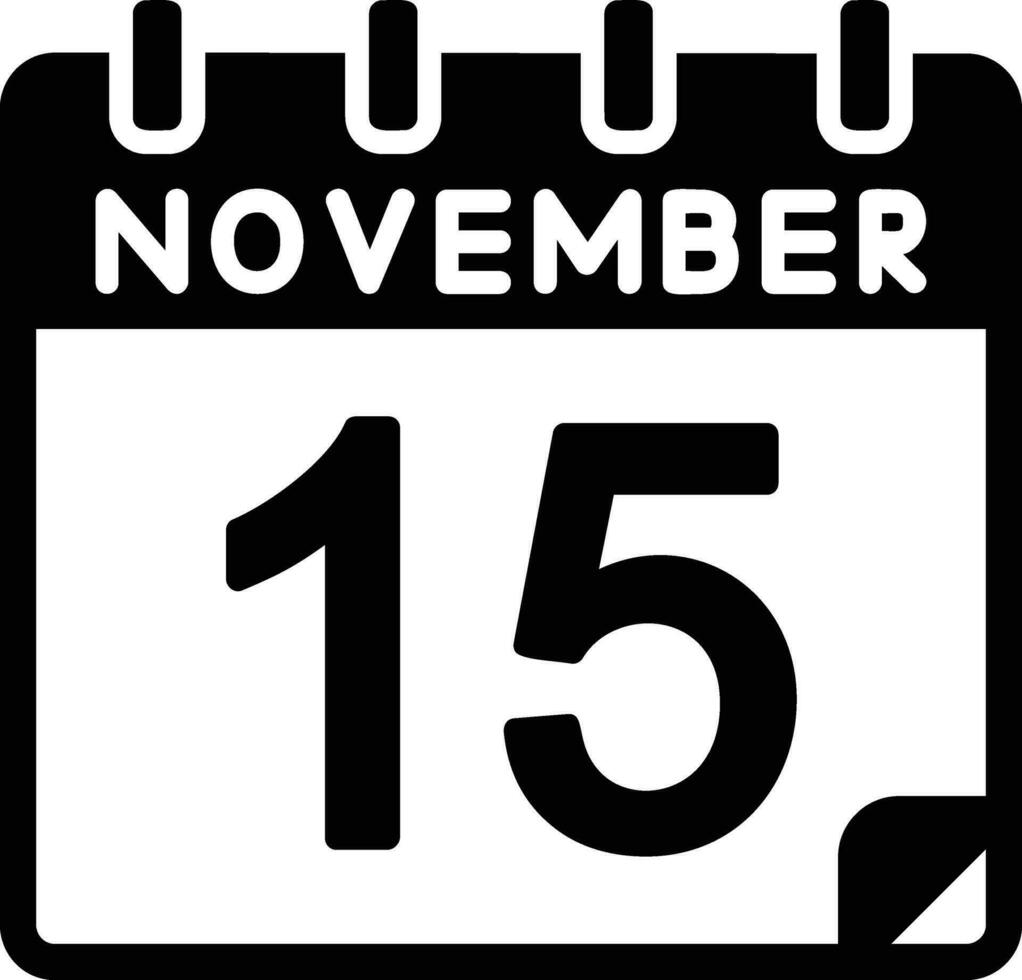 15 noviembre glifo icono vector