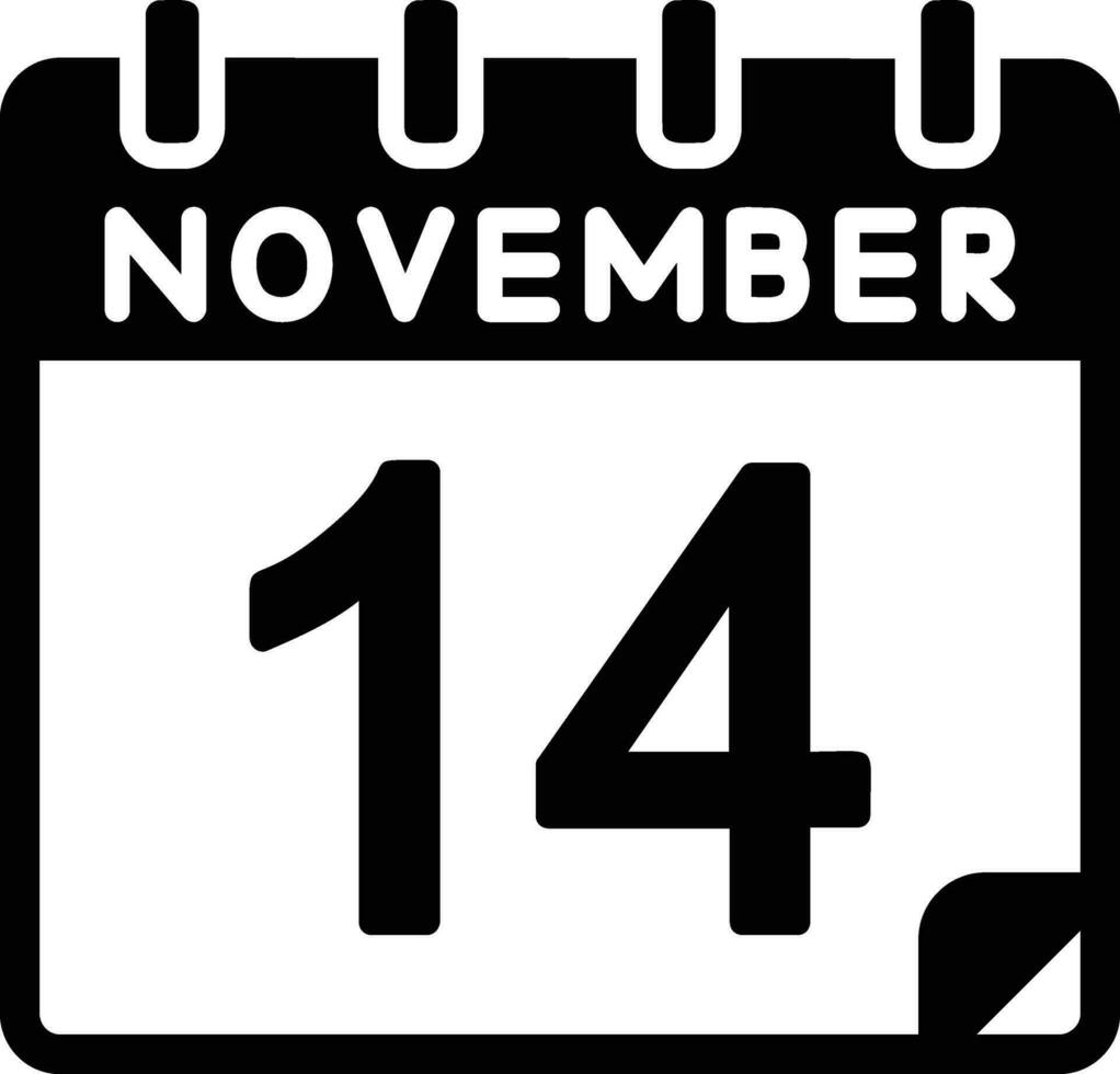 14 November Glyph Icon vector
