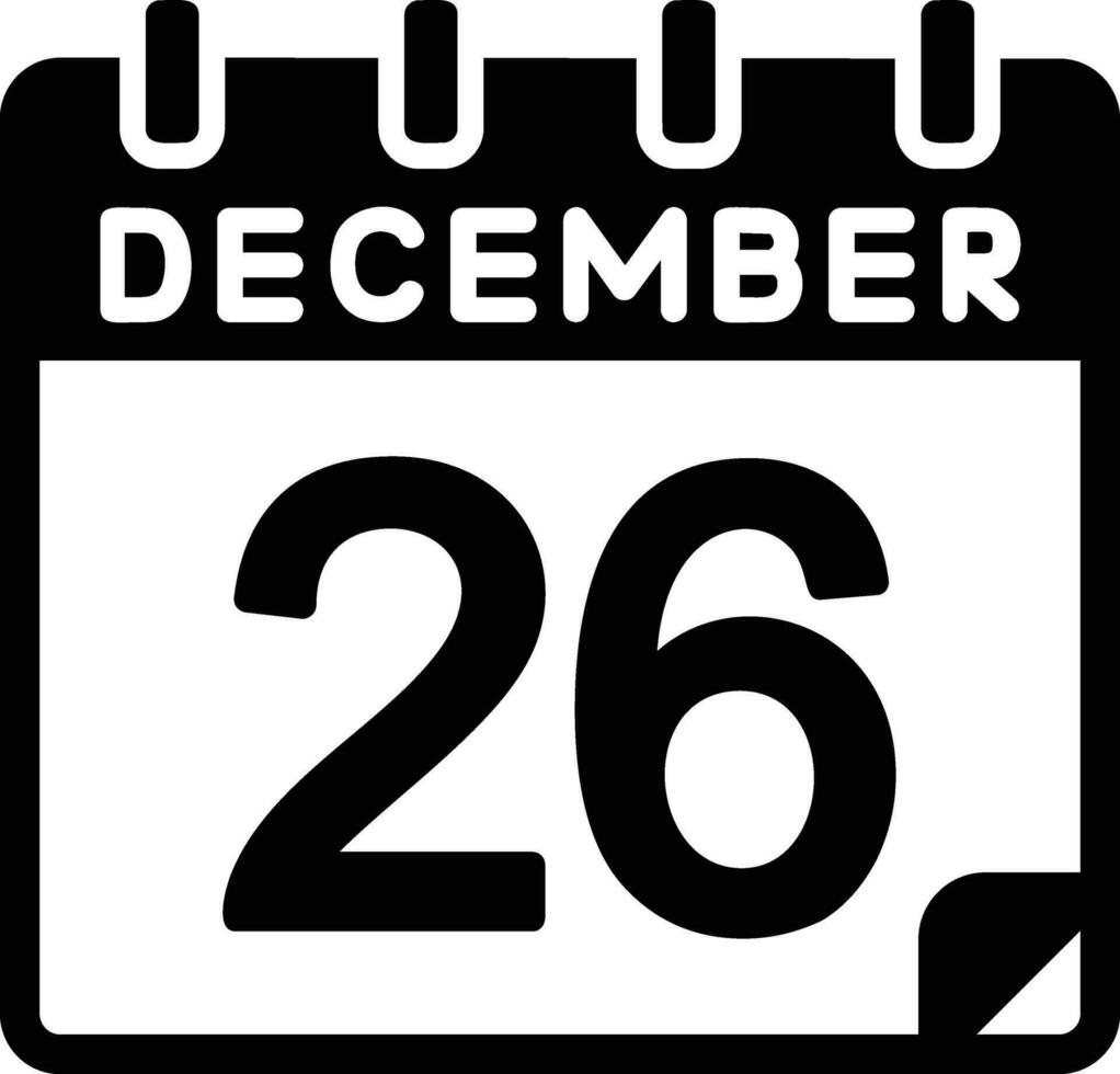 26 December Glyph Icon vector