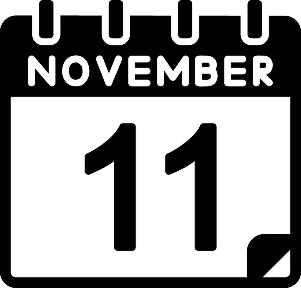 11 noviembre glifo icono vector