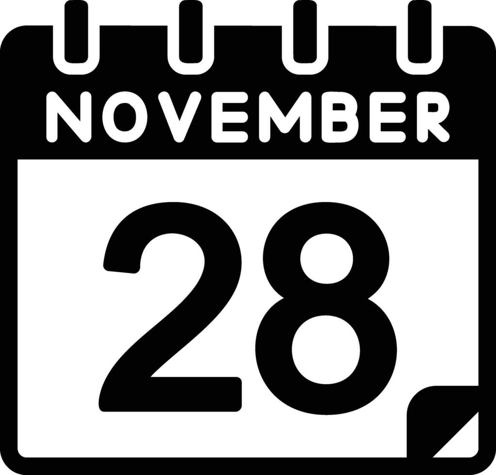 28 November Glyph Icon vector