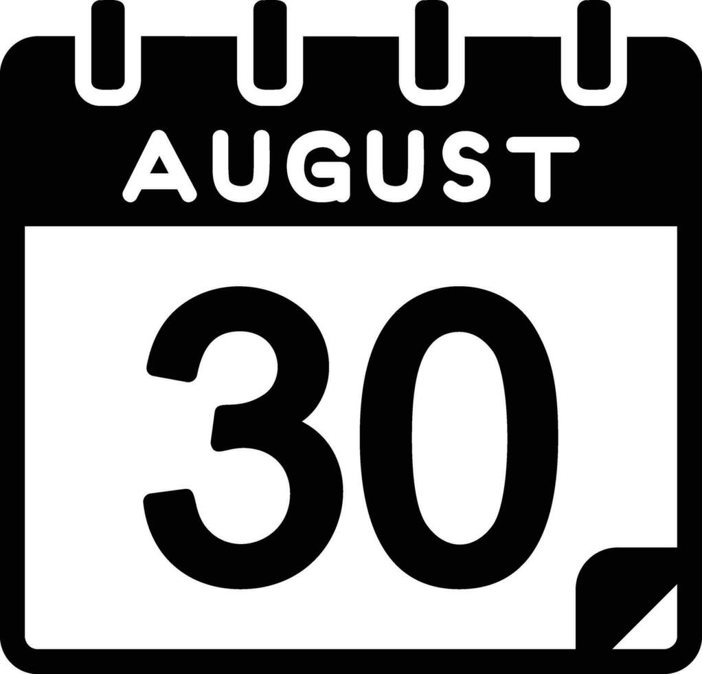 30 August Flat Icon vector