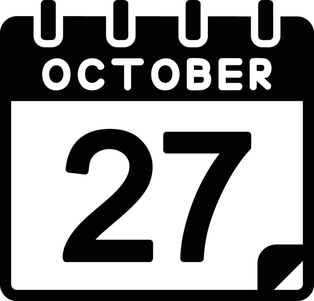 27 October Glyph Icon vector