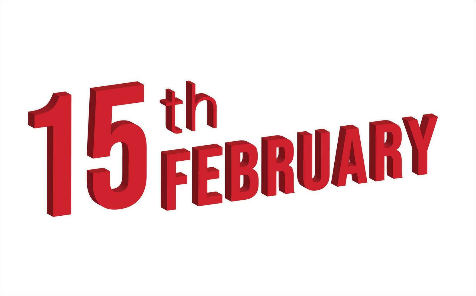 15 febrero , diario calendario hora y fecha calendario símbolo. moderno diseño, 3d representación. blanco antecedentes. vector