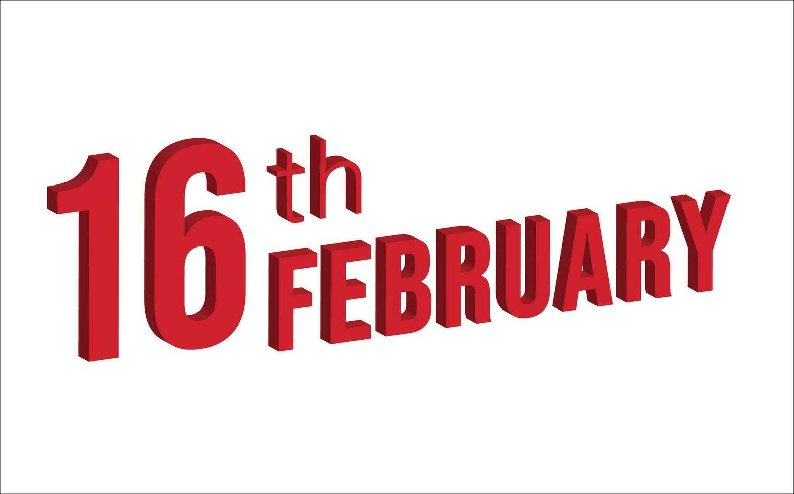 16th February , Daily calendar time and date schedule symbol. Modern