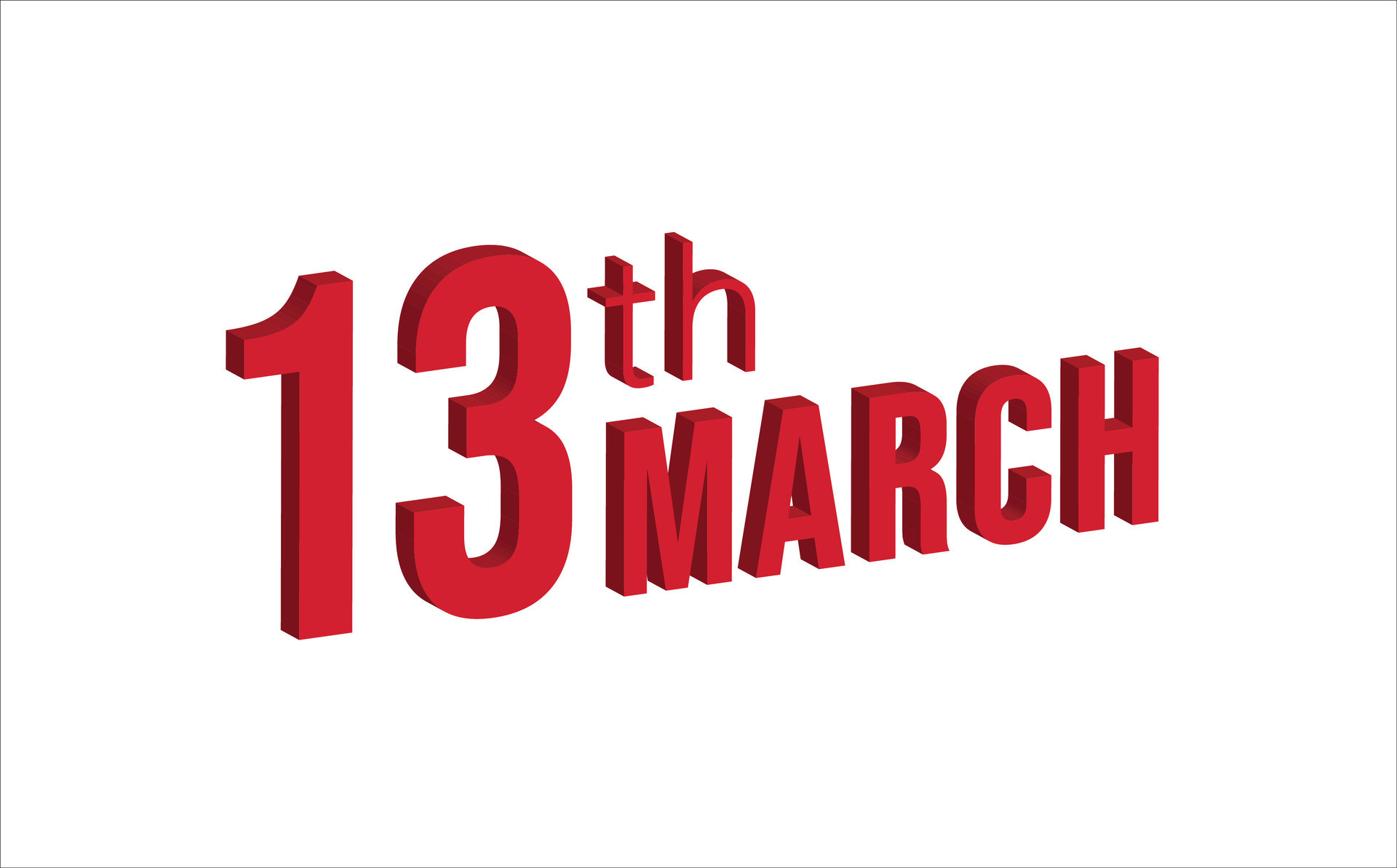 13th march , Daily calendar time and date schedule symbol. Modern