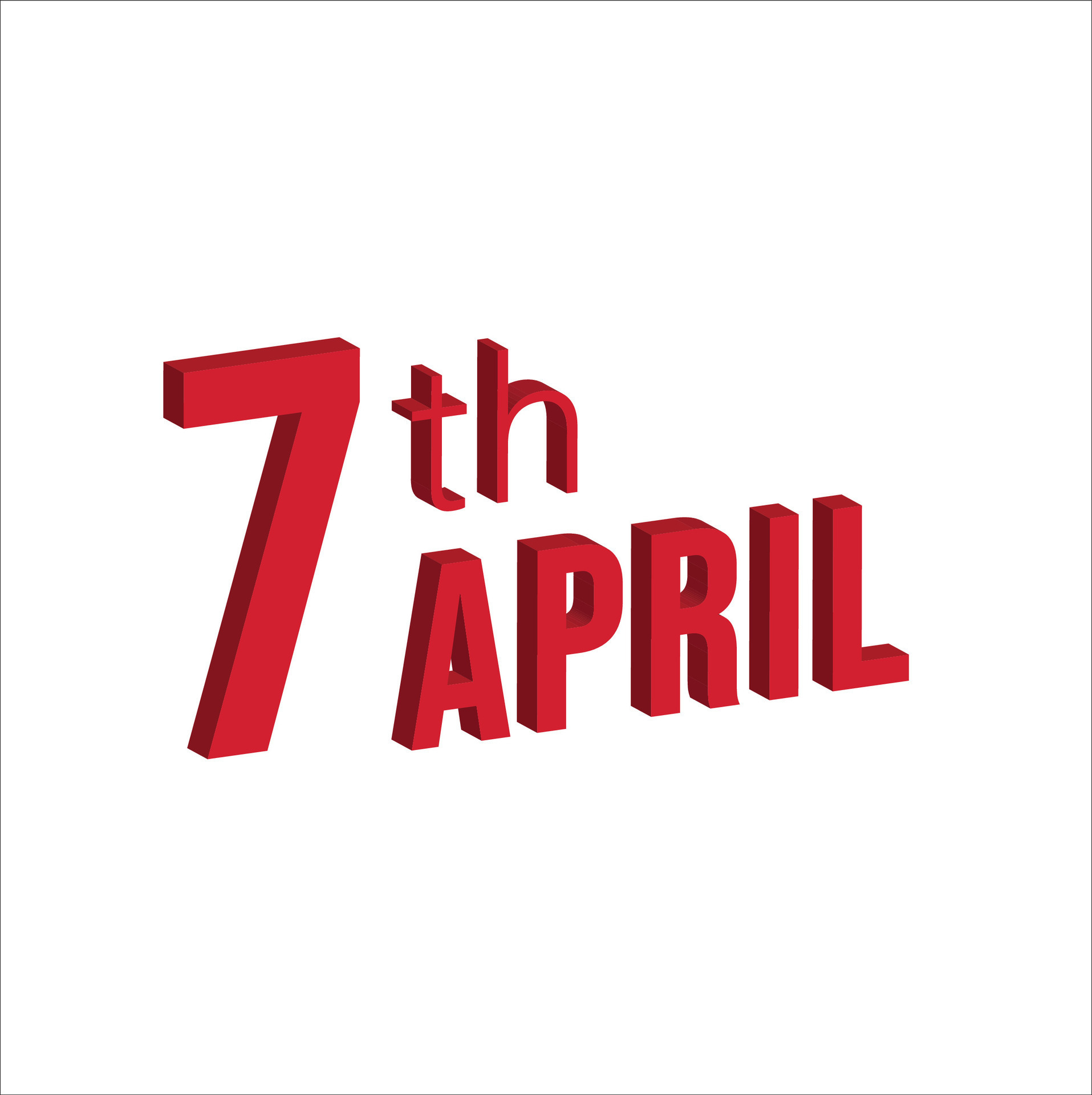 7th april Daily calendar time and date schedule symbol Modern design 7th april Daily calendar time and date schedule symbol Modern design