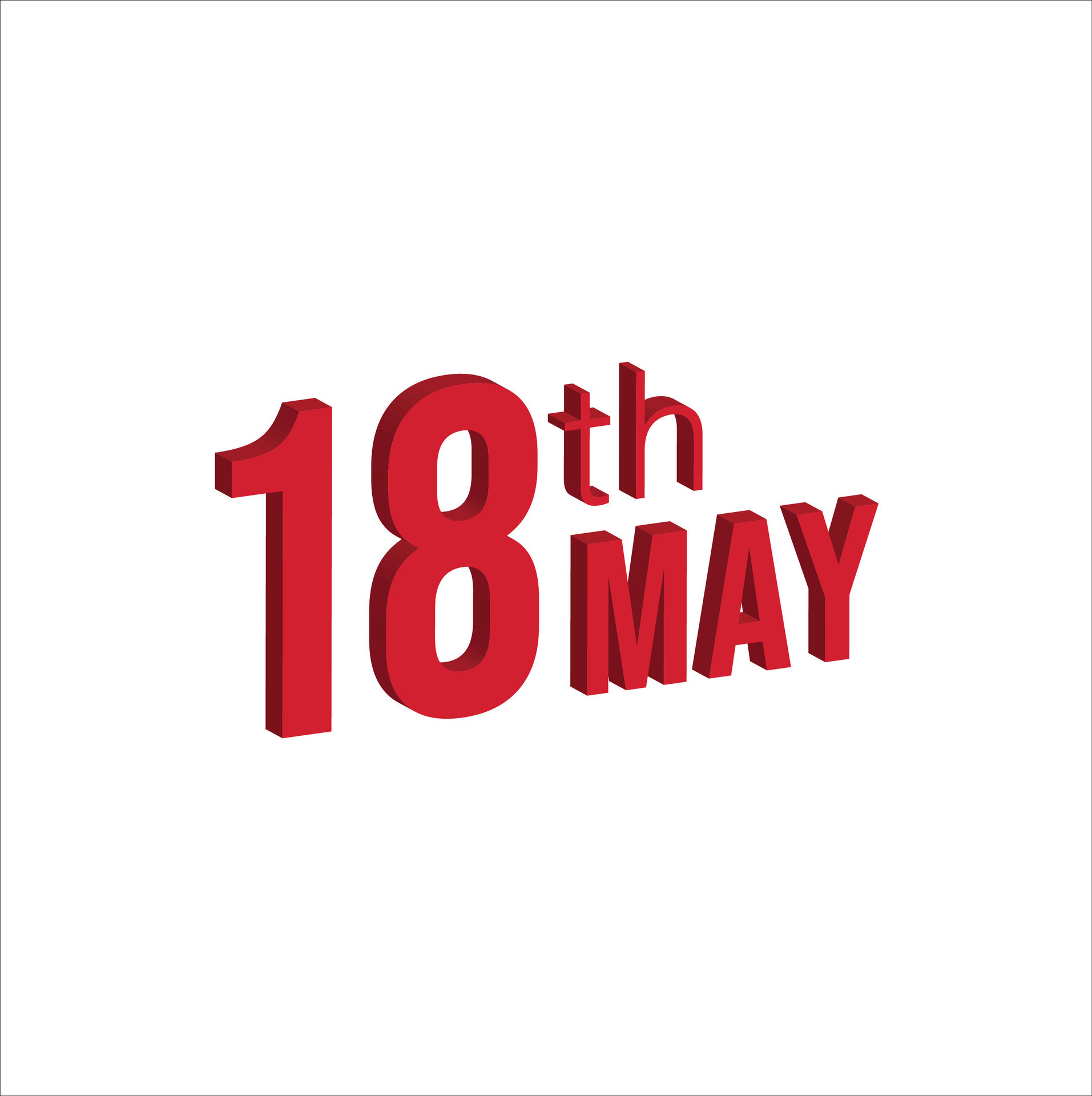 18th may , Daily calendar time and date schedule symbol. Modern design