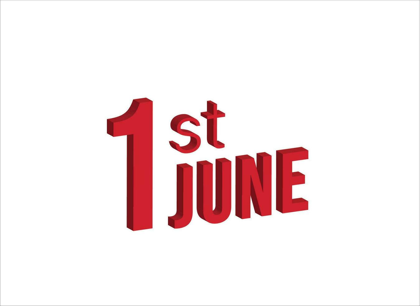 1st june ,1st of the may,  Daily calendar time and date schedule symbol. Modern design, 3d rendering. White background. first of the month vector