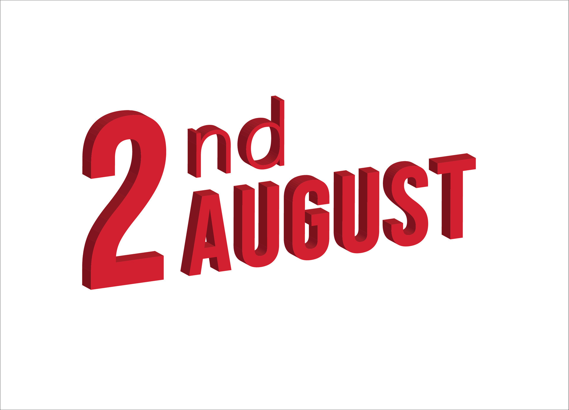 2nd august daily calendar time and date schedule symbol modern