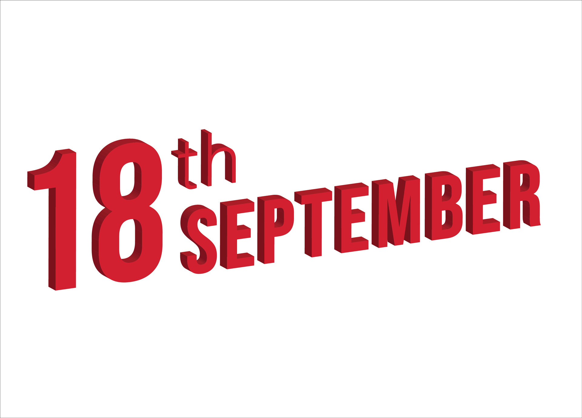 18th september , Daily calendar time and date schedule symbol. Modern