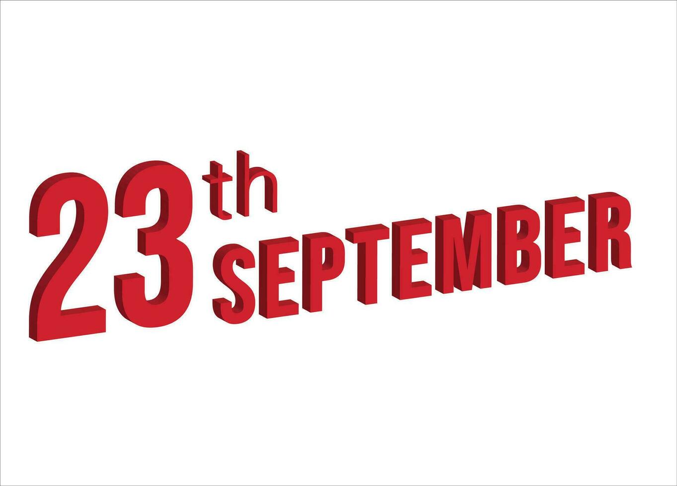 23 septiembre , diario calendario hora y fecha calendario símbolo. moderno diseño, 3d representación. blanco antecedentes. vector