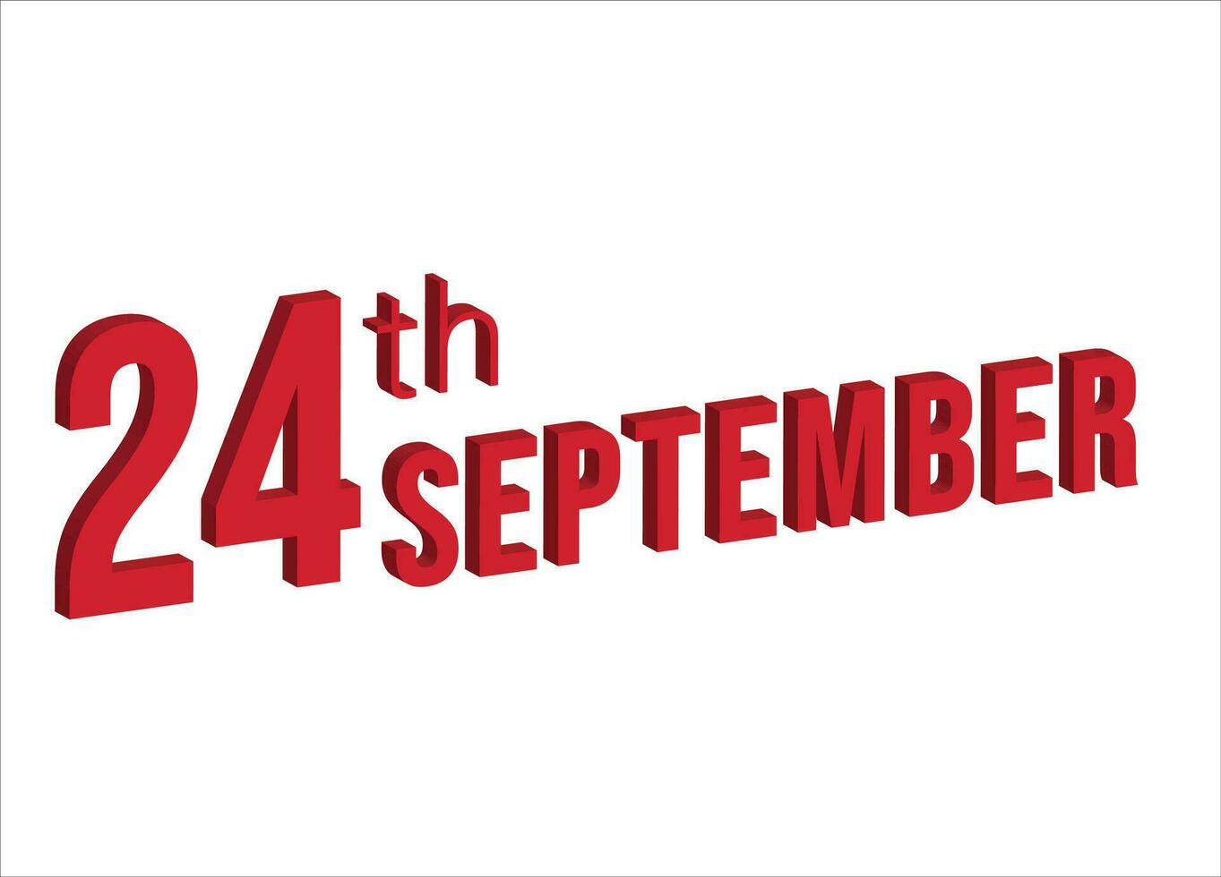 24th september ,  Daily calendar time and date schedule symbol. Modern design, 3d rendering. White background. vector