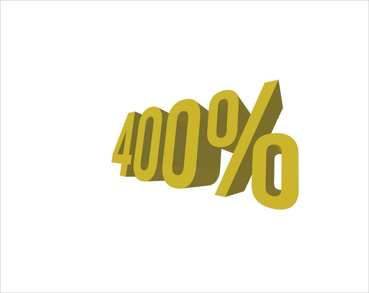 400 Percent off 3d Sign on White Background, Special Offer Discount Tag, Sale Up to 100 Percent Off,big offer, Sale, Special Offer Label, Sticker, Tag, Banner, Advertising, offer Icon vector