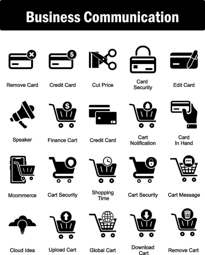 A set of 20 business icons as remove card, credit card, cut price vector
