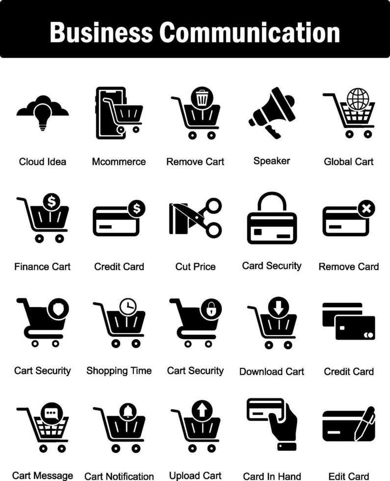 A set of 20 business icons as cloud idea, mcommerce, remove cart vector