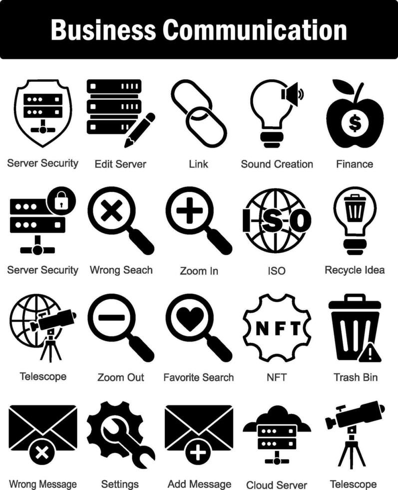 A set of 20 business icons as server security, edit security, link vector
