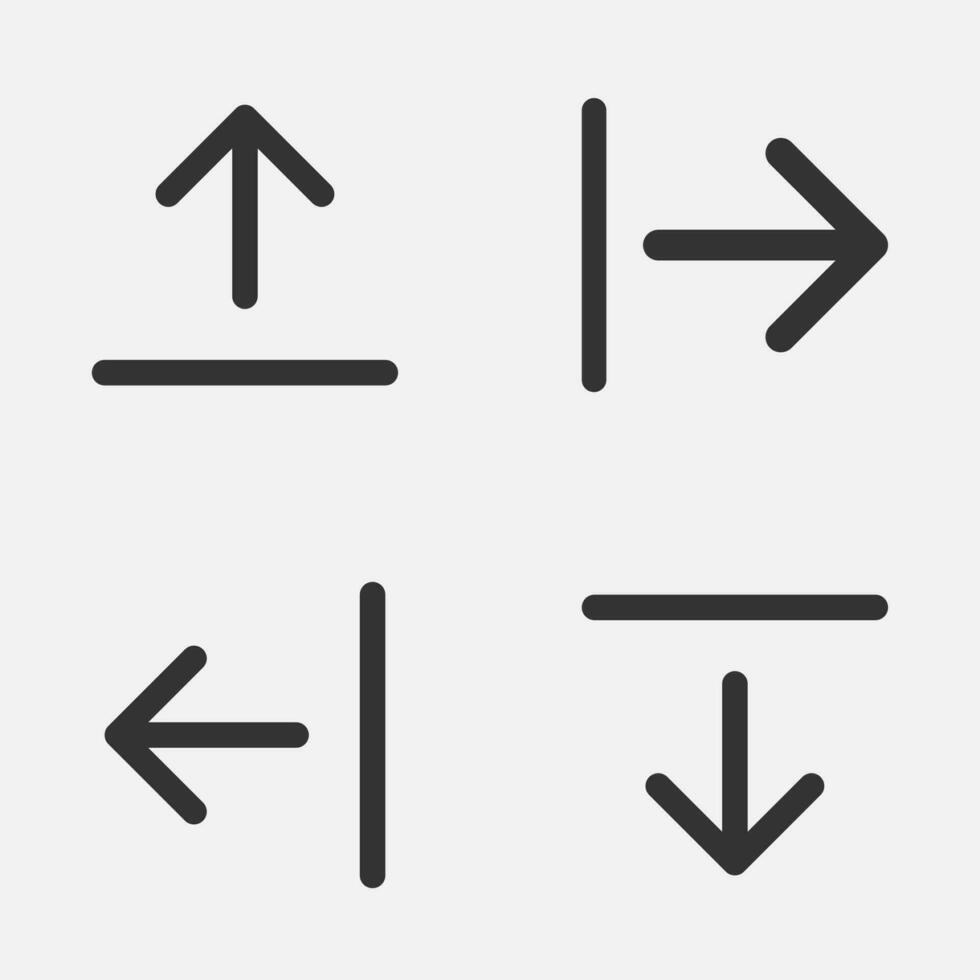 Arrow and bar download upload move right and left icon vector