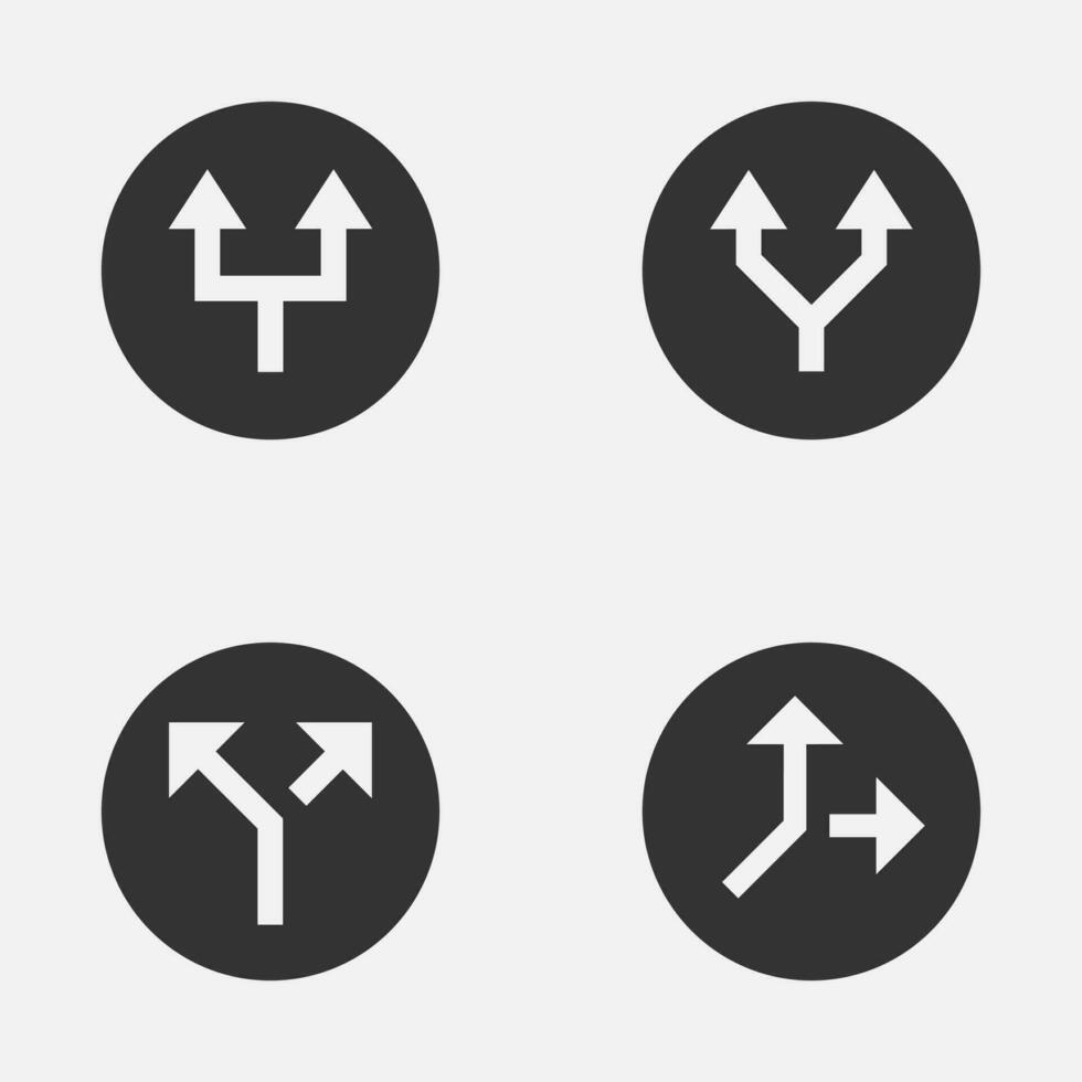 Arrow split process circle icon vector