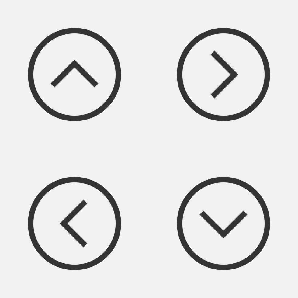 Arrow circle thin line icon navigation button vector