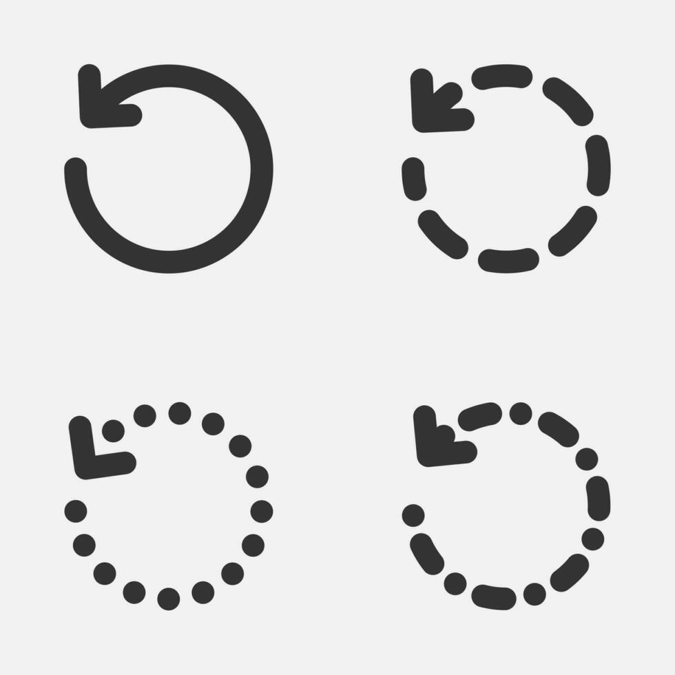 flecha en sentido anti-horario icono giratorio botón vector