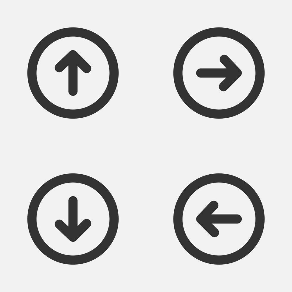 Arrow circle outline icon next previous up down button vector