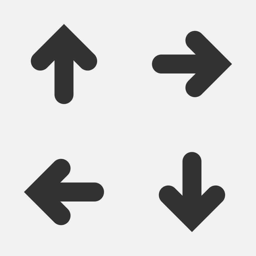 flecha grueso abajo arriba siguiente izquierda icono vector