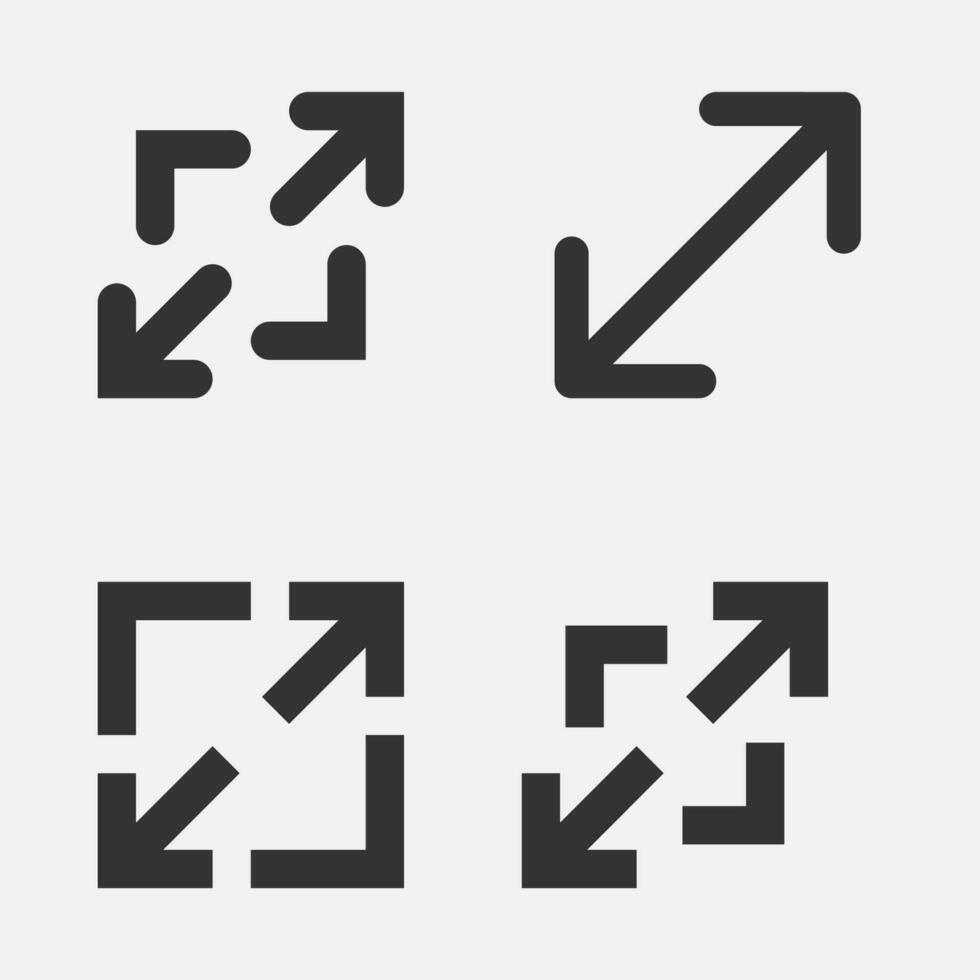 arrow resize scale diagonal cursor icon. vector