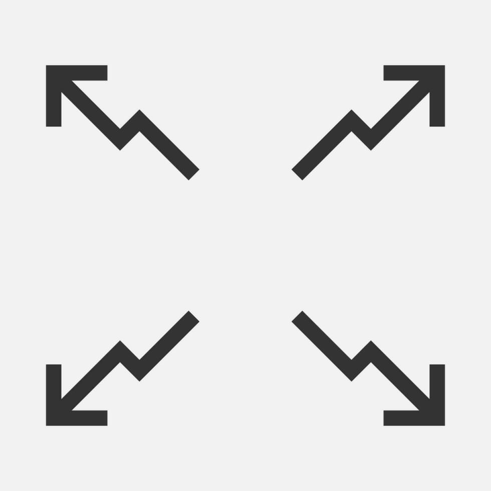 Arrow trend grow up and down icon. vector