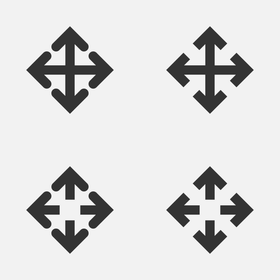 Arrow drag icon all horizontal vertical move cursor vector