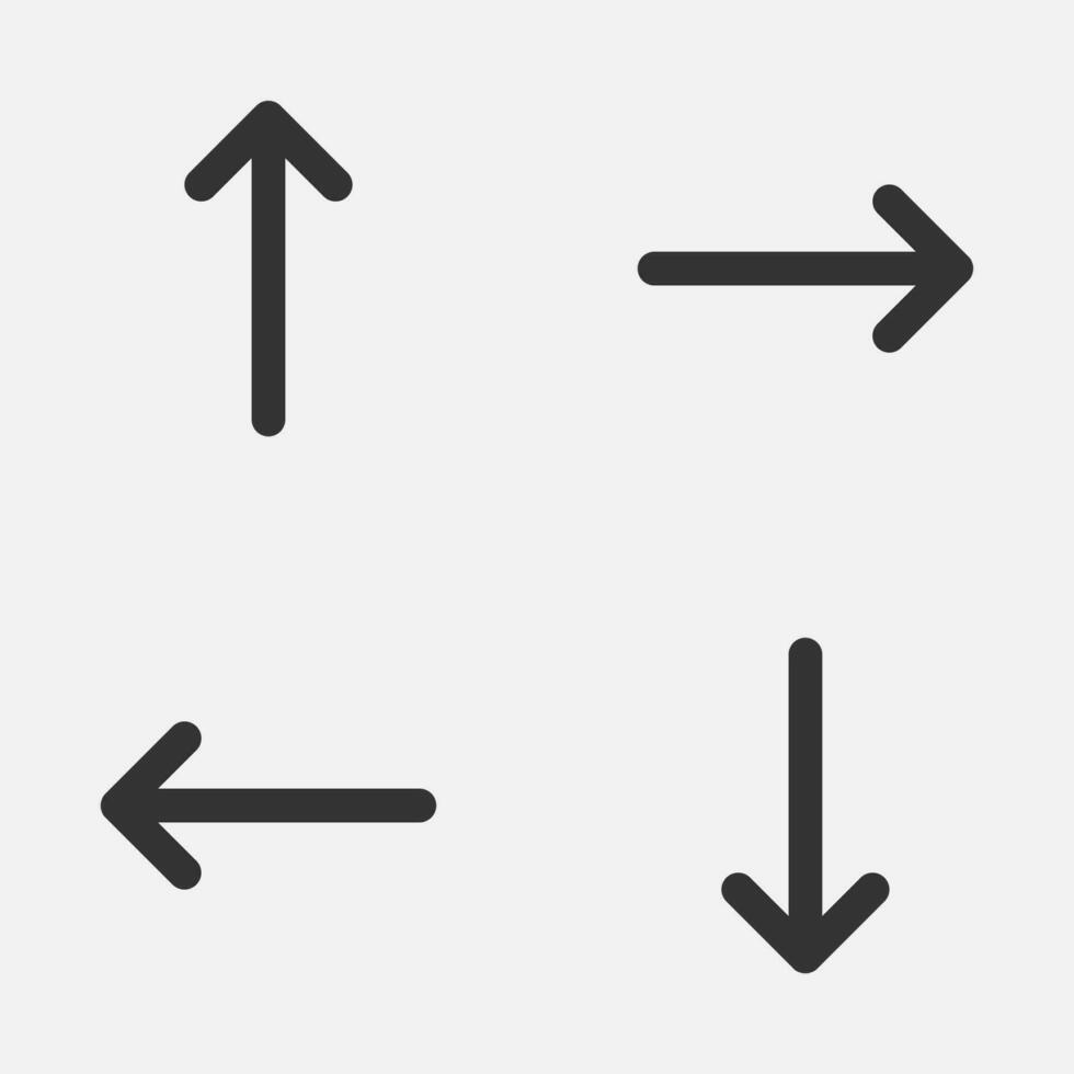 Arrow narrow down up left right icon vector. vector