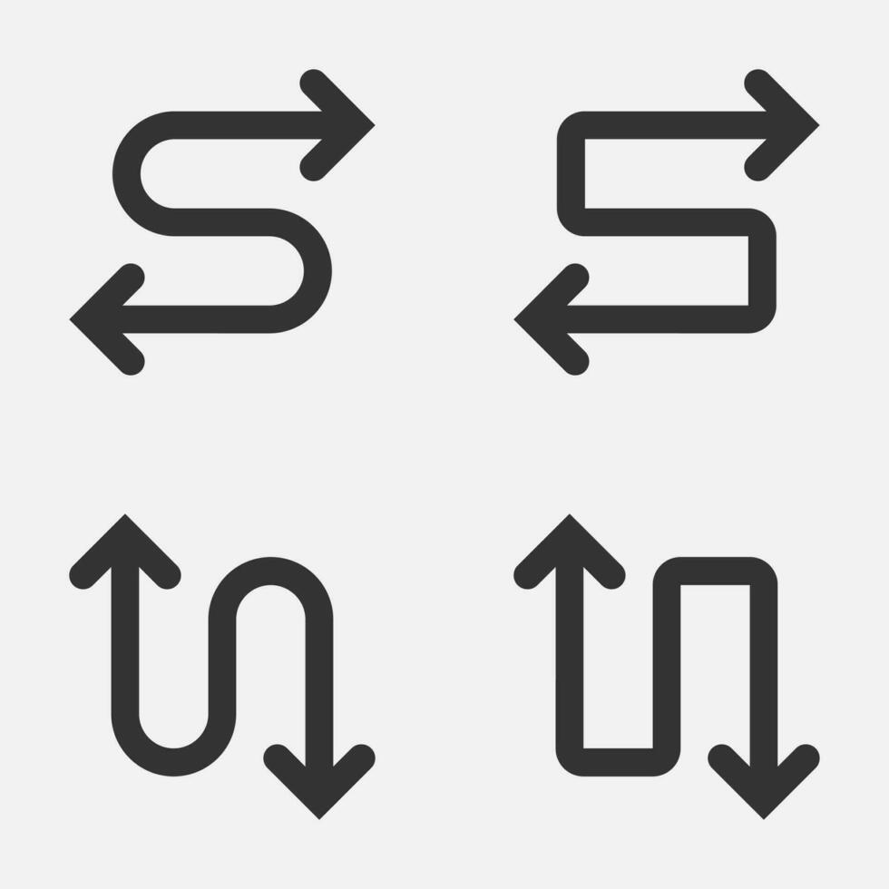 Arrow right-left up-down side direction icon vector