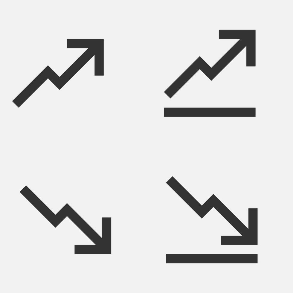 Arrow trend up down icon chart button vector