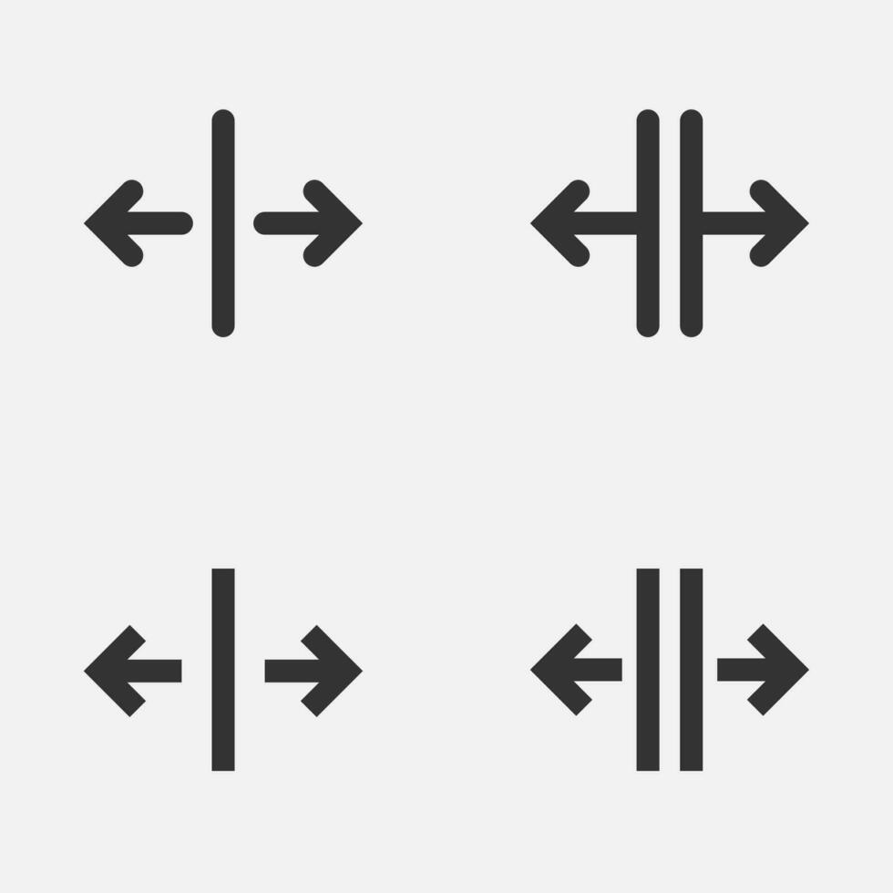 Arrow right left outside space scaling icon. vector