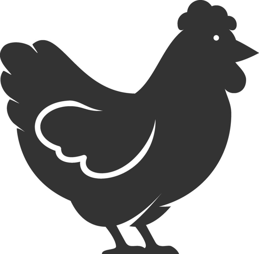 Hen chicken poultry silhouette icon vector