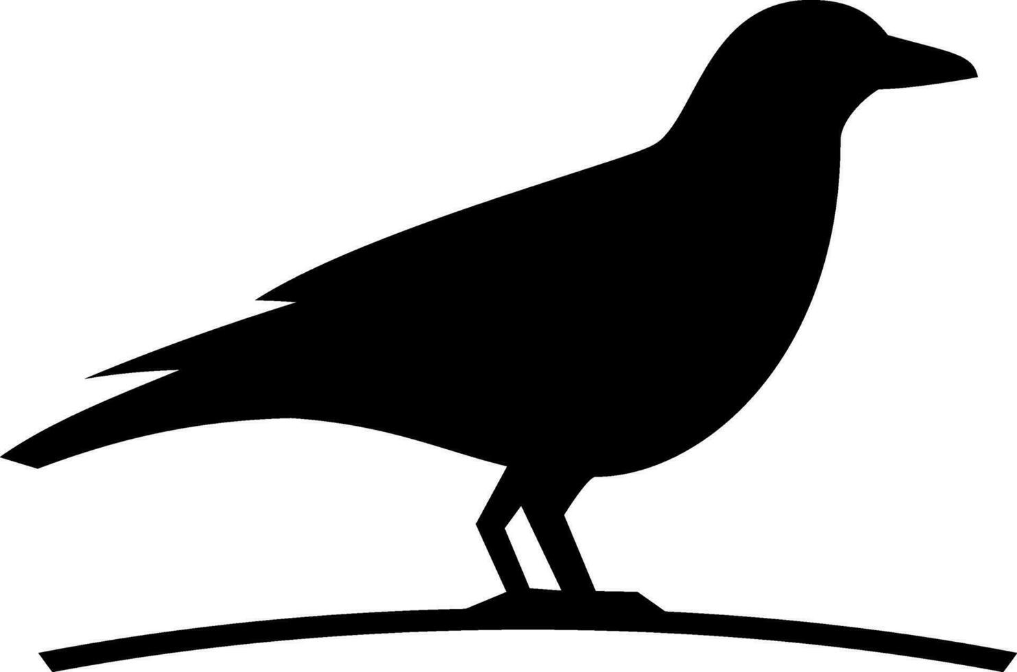 Crow black silhouette icon illustration vector