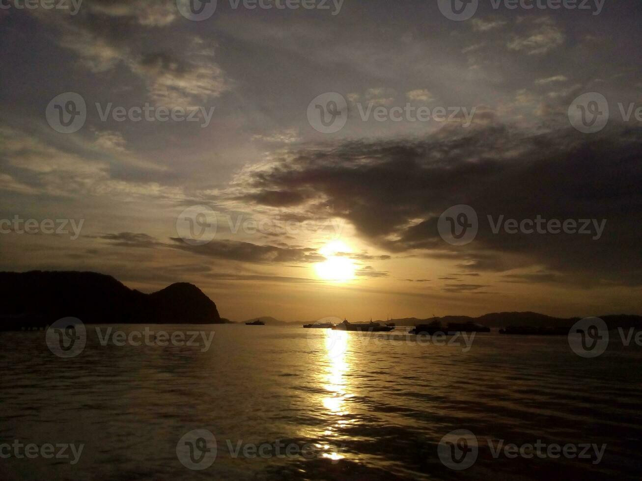 Beautiful sunset view and nature from an island. photo