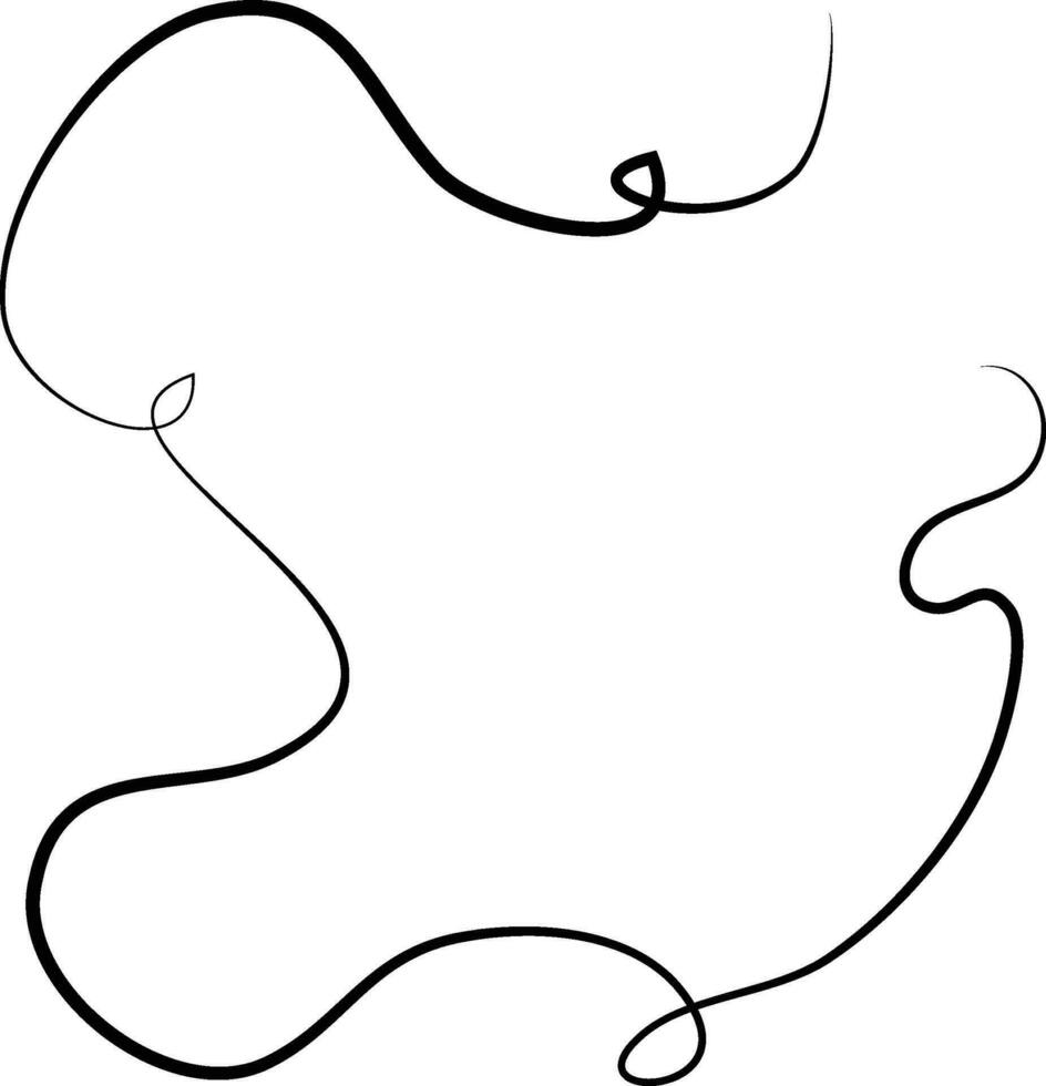 Decorative Illustrated Abstract Wave Line Graphic Element. vector
