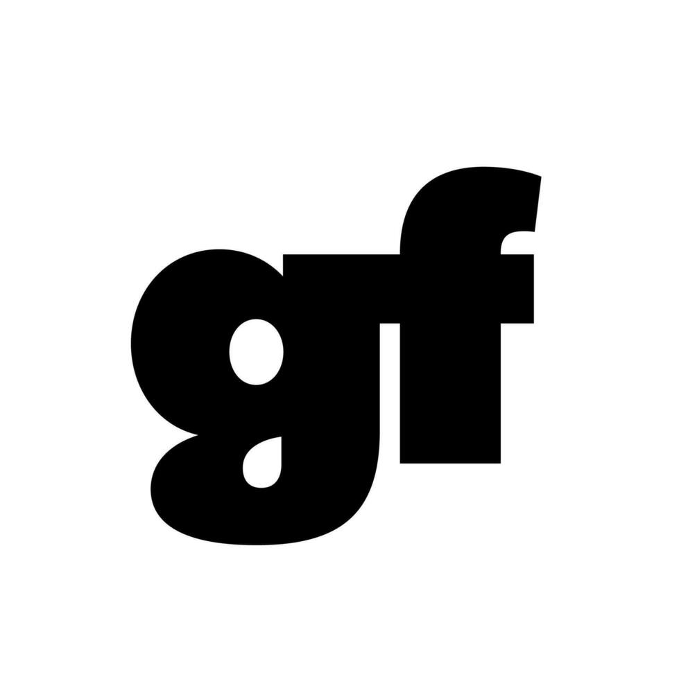 GF brand name initial letters icon. vector