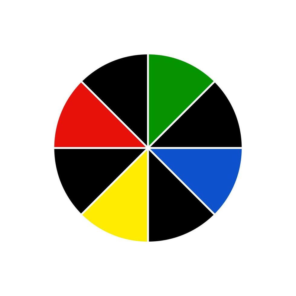 Light colors wheel vector icon.