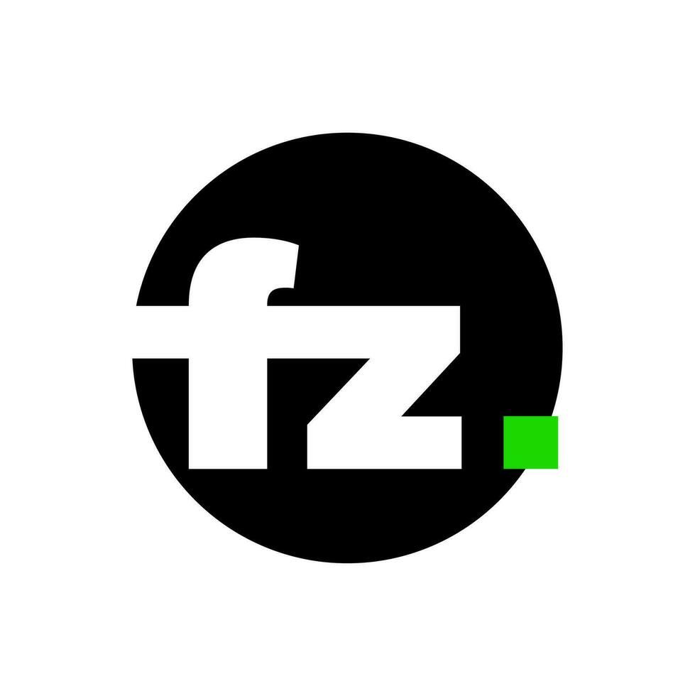 fz empresa nombre inicial letras icono. vector