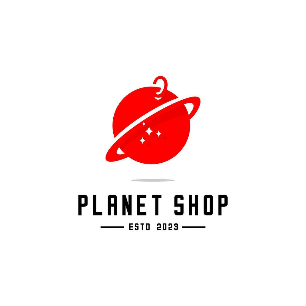 vector design of ringed planet on a white background