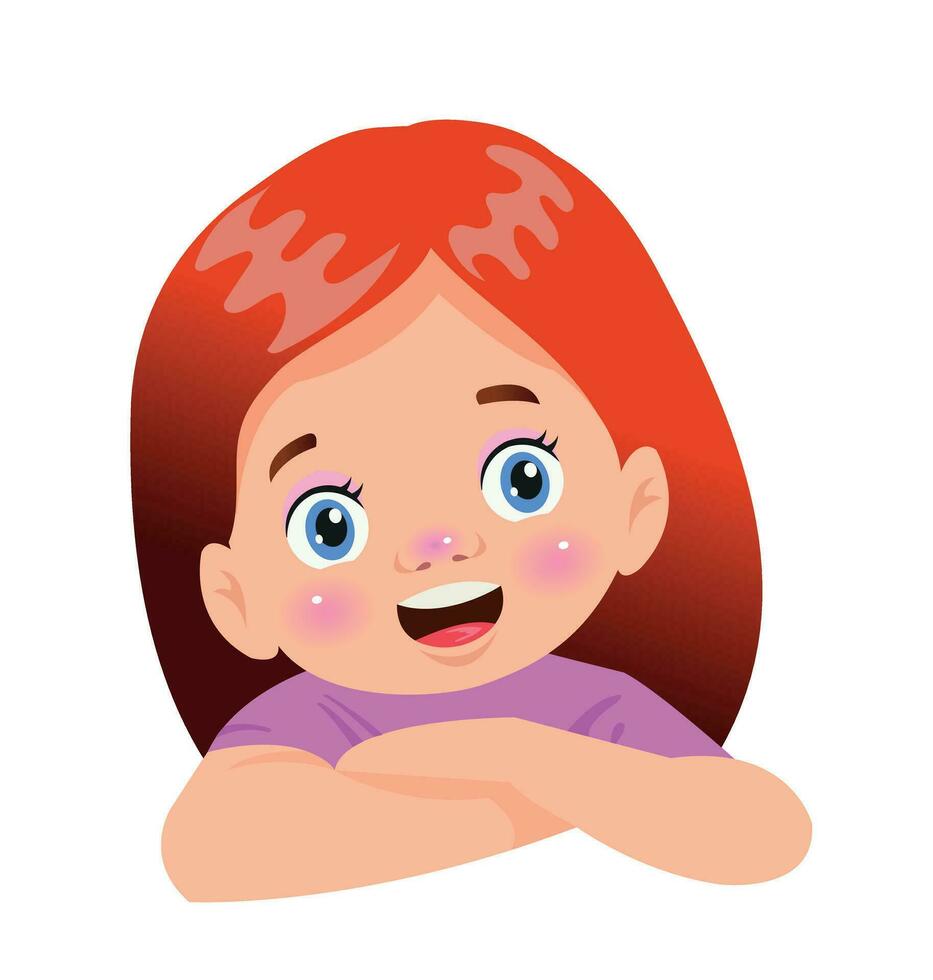 cute girl face vector illustration