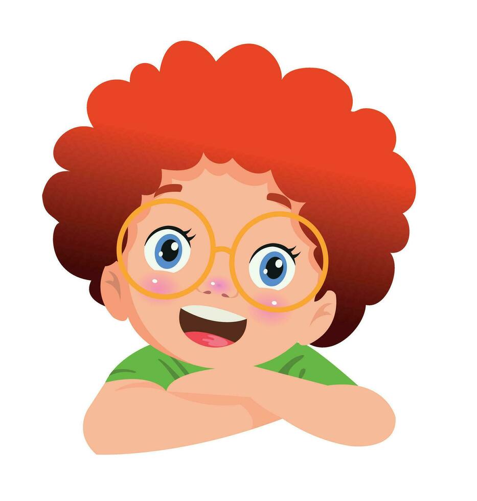 cute boy face vector illustration