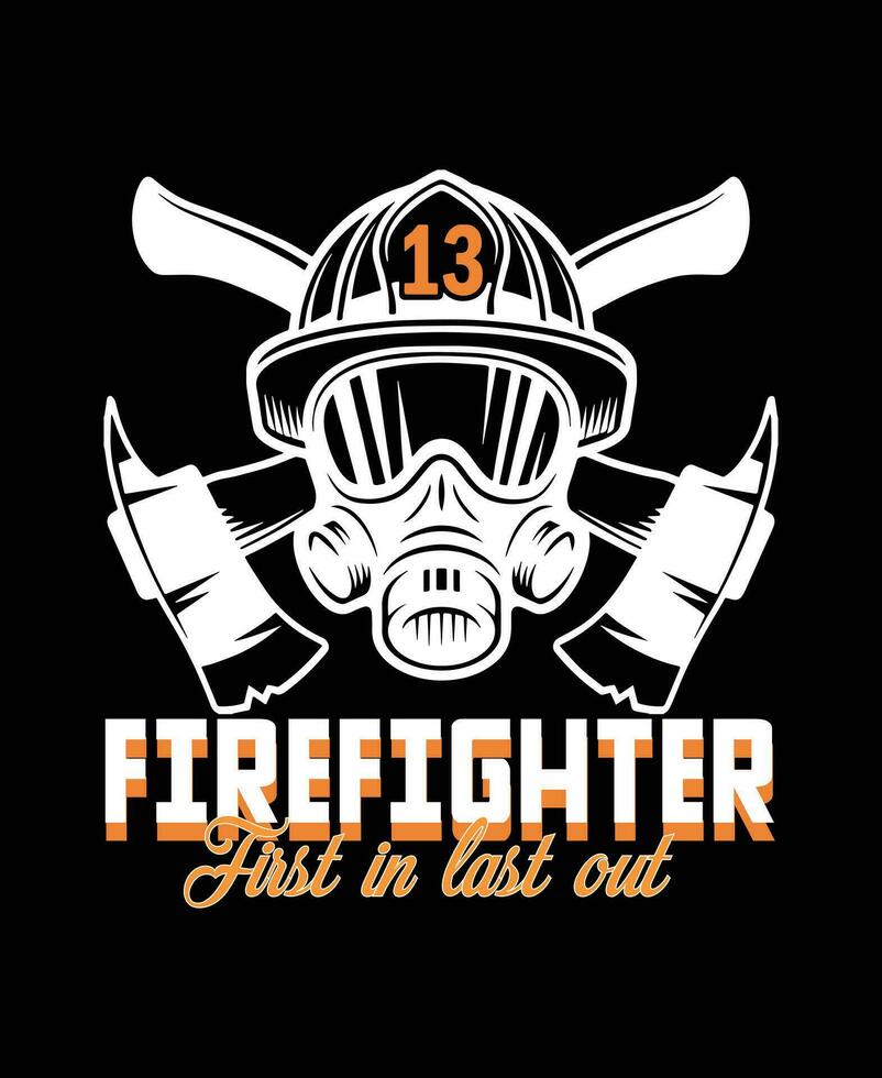 Skull firefighter t shirt design template vector