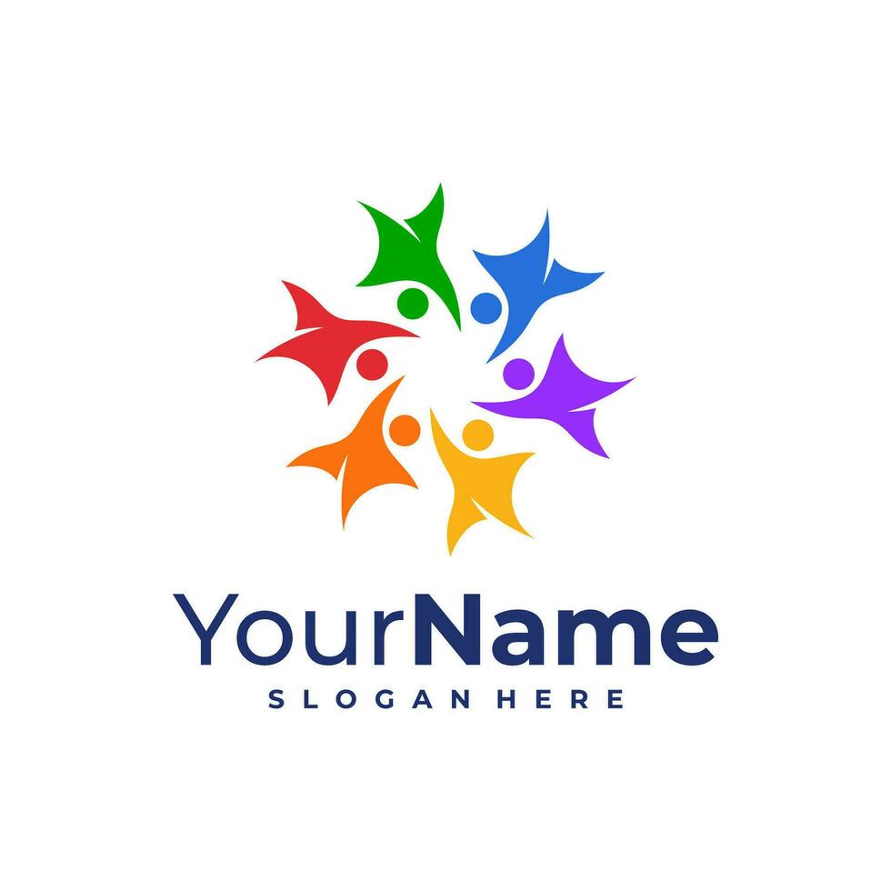 Leader logo design Template. Star People logo vector illustration.