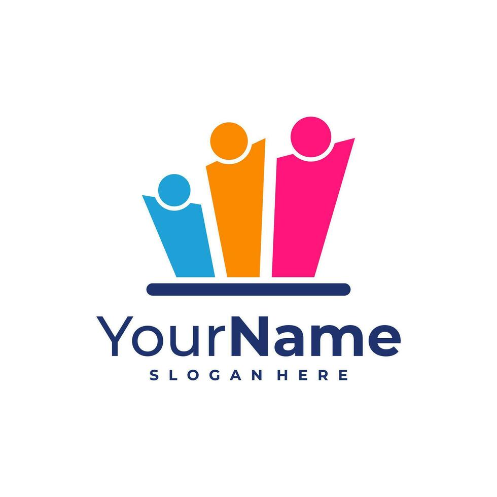 Leader logo design Template. Star People logo vector illustration.