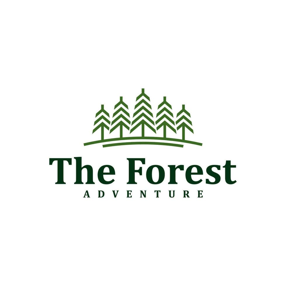 Forest logo design Template. Creative Pine logo vector illustration.