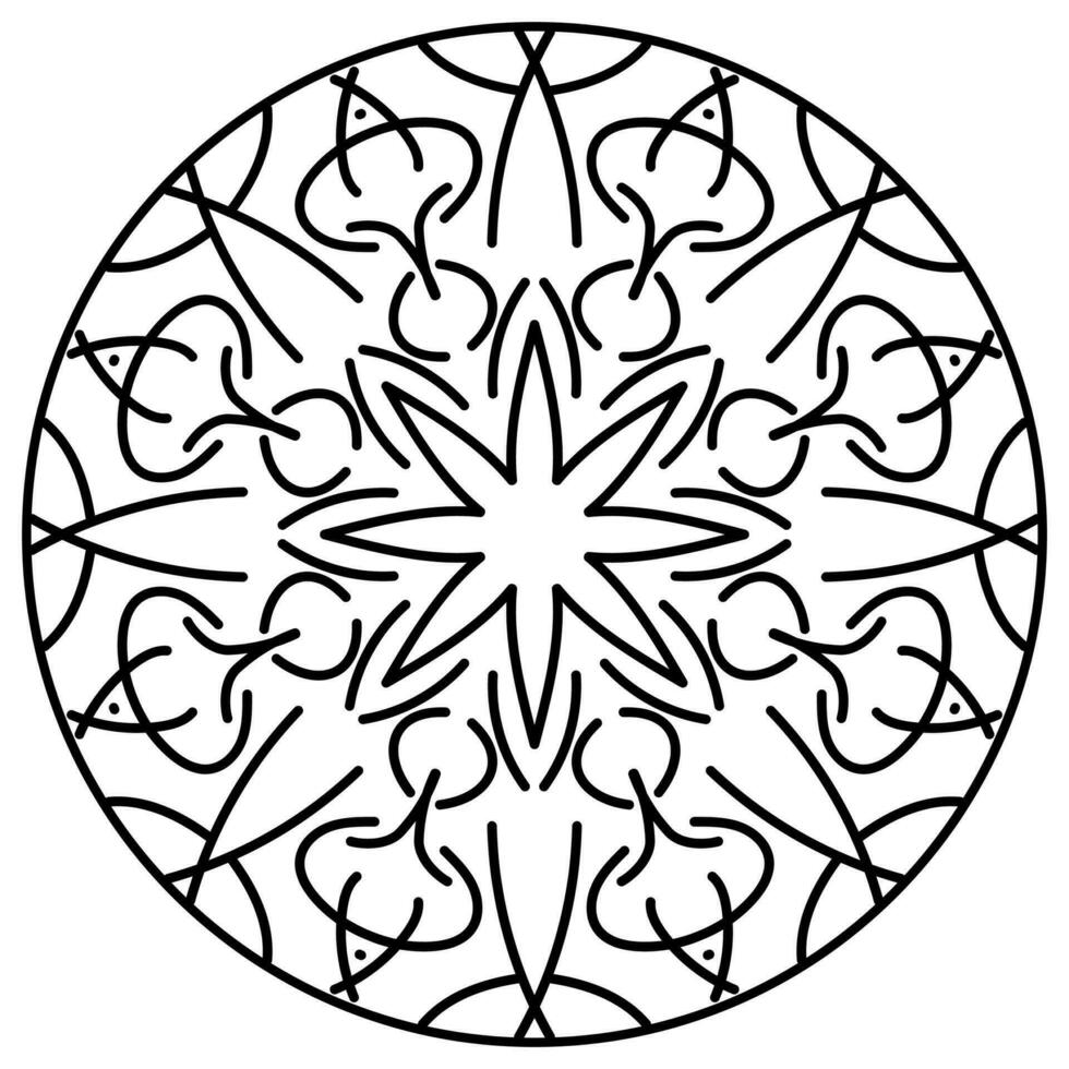 Abstract doodle mandala from simple lines vector