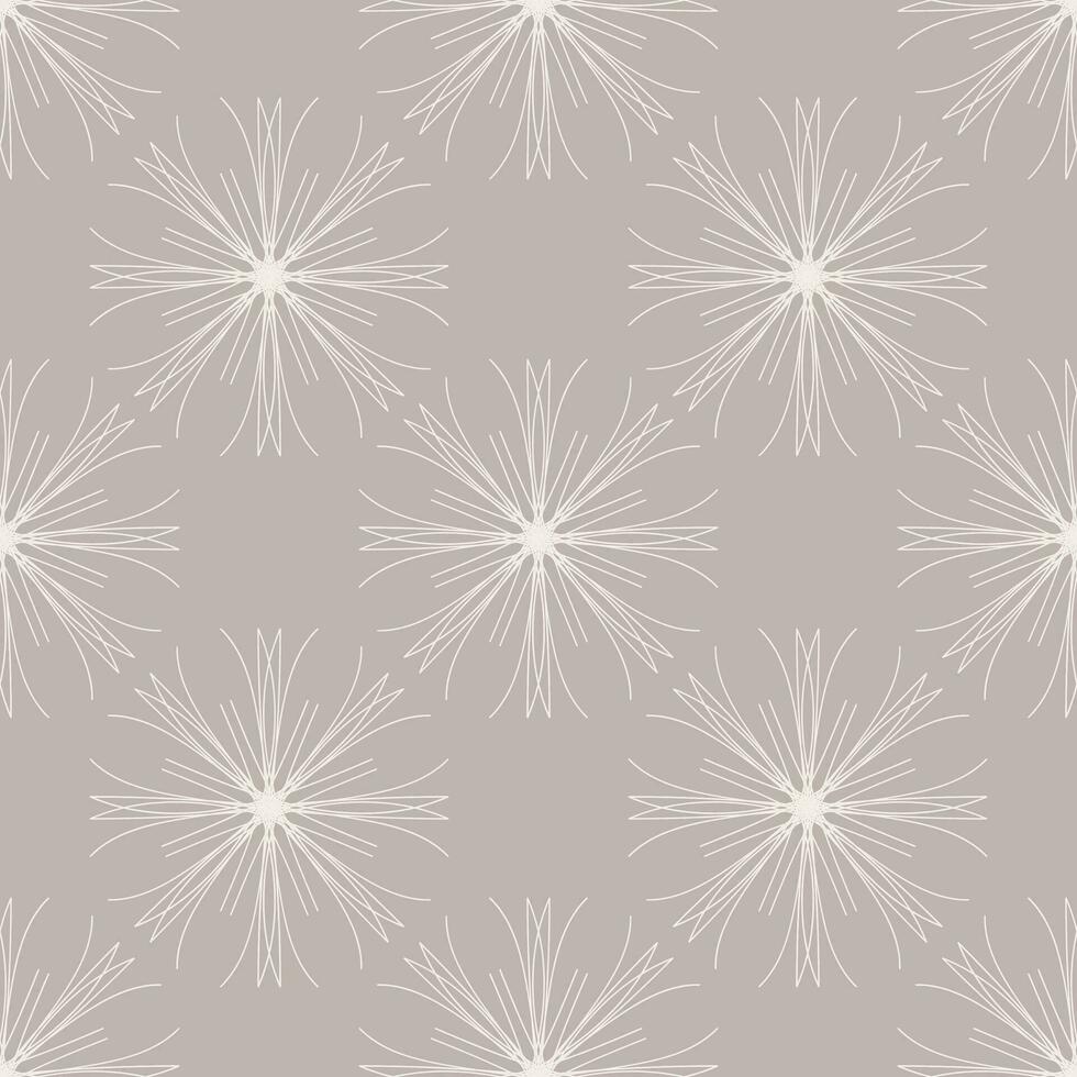 Vector seamless vintage pattern of abstract white lace flowers on grey background